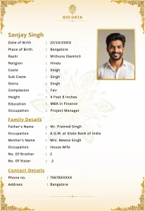 Custom Shadi Biodata Template