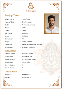 Comprehensive Marriage Biodata Design